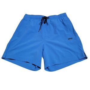 AMERICAN EAGLE Men's Blue Flex Nylon Drawstring Training Jogger Shorts